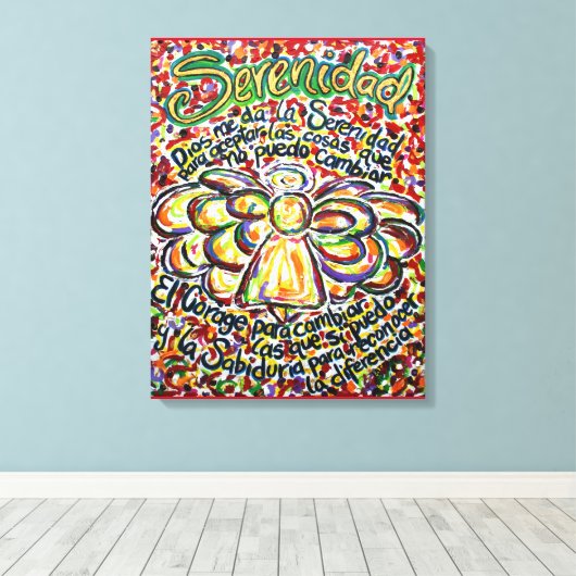 Español Serenity Prayer Angel Art Canvas (Insitu (Houten vloer))