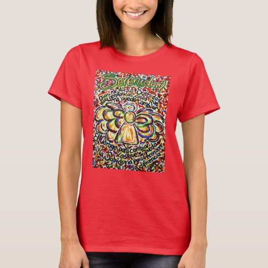 Español Serenity Prayer Angel Art T-shirt (Voorkant)