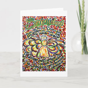 Español Serenity Prayer Angel Greeting Note Cards Kaart