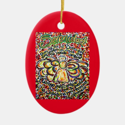 Español Serenity Prayer Angel Ornament Pendant (Voorkant)