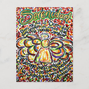 Español Serenity Prayer Angel Painting Briefkaarte Briefkaart