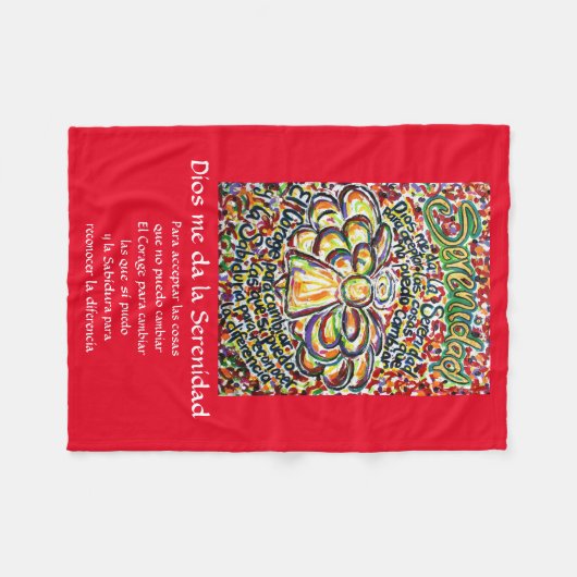 Español Serenity Prayer Poem Angel Fleece Blanket (Voorkant (Horizontaal))