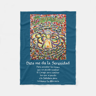 Español Serenity Prayer Poem Angel Fleece Blanket Deken