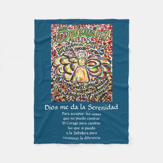 Español Serenity Prayer Poem Angel Fleece Blanket Deken (Voorkant)