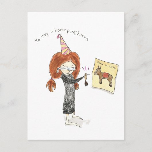 ESPAÑOL Tarjeta De Cumpleaños - Burro Briefkaart (Voorkant)