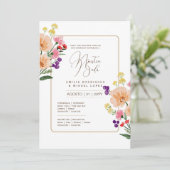 Espanol Trouw Uitnodiging Zomer Bloemen Bruiloft (Staand voorkant)