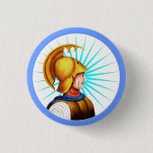 Esparto High School  Spartaans hoofd Ronde Button 3,2 Cm (Voorkant)