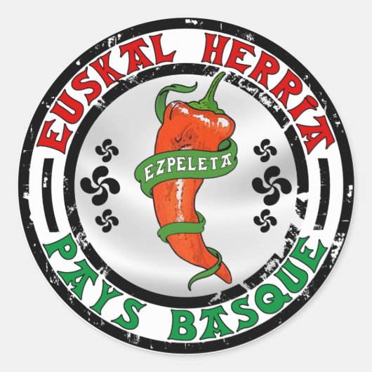 Espelette - Ezpeleta Ronde Sticker (Voorkant)