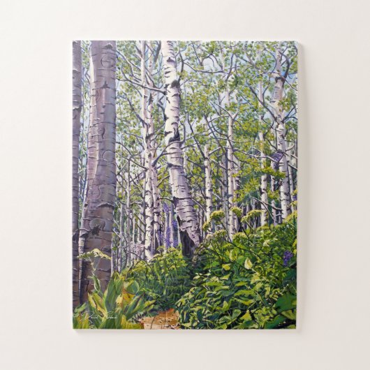 Espen in het bos legpuzzel (Verticaal)