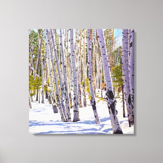 Espen in Sneeuw Canvas Print (Voorkant)
