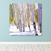 Espen in Sneeuw Canvas Print (Insitu (Houten vloer))