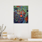 Espenblad op een met korstmos bedekte rots poster (Keuken)