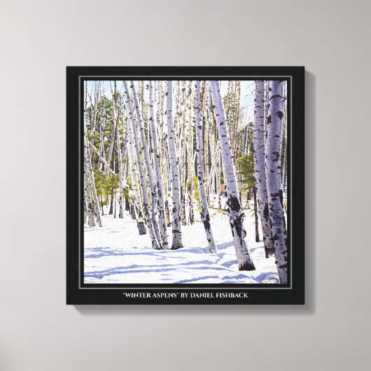 Espenbomen in het bos canvas afdruk (Voorkant)