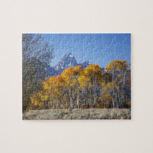 Espenbomen met het Teton-gebergte Legpuzzel (Horizontaal)