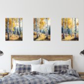 Espenbomen Set van 3 Prints, Triptiek, Waterverf  (Slaapkamer)
