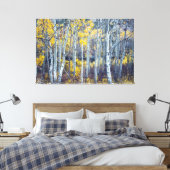 Espenbomenbos in herfstloof canvas afdruk (Insitu (Slaapkamer))