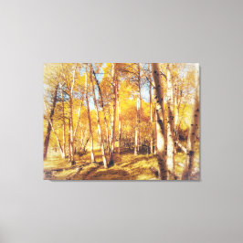 Espenbos in levendige herfstkleuren canvas afdruk