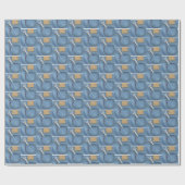 espennenmoer in blauw jakzak cadeaupapier (Vlak)