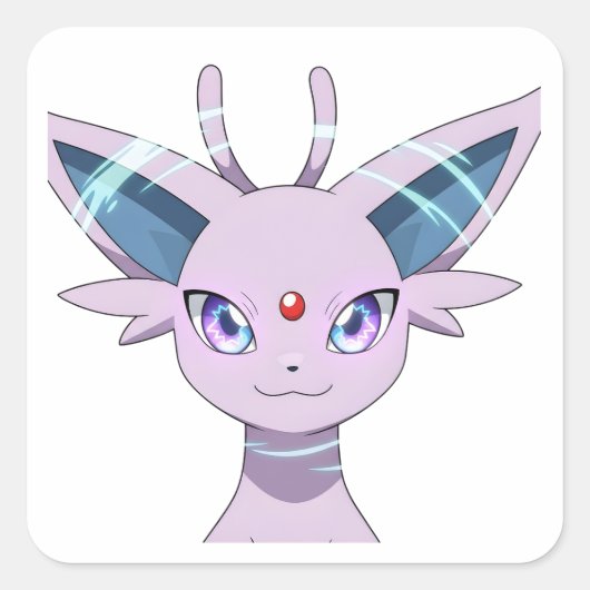 Espeon Evolution Purple Psychic Pokemon Sticker |  (Voorkant)