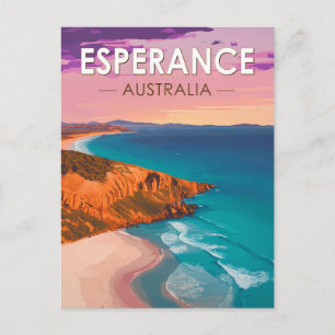 Esperance Australia Travel Art Vintage Briefkaart