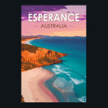Esperance Australia Travel Art Vintage Poster<br><div class="desc">Esperance retro vector reisontwerp. De stranden zijn onder andere rustige Blue Haven en West Beach,  met zijn surven pauzes.</div>