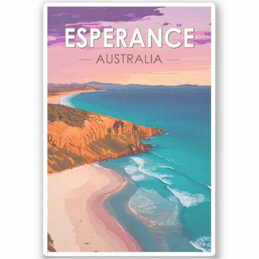 Esperance Australia Travel Art Vintage Sticker (Voorkant)