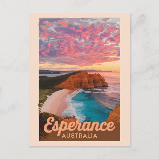 Esperance Australië Illustratie Reizen Art Retro Briefkaart (Voorkant)