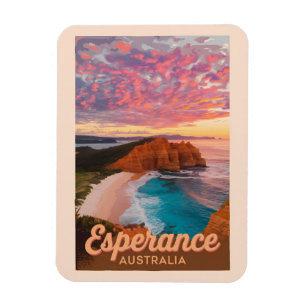 Esperance Australië Illustratie Reizen Art Retro Magneet