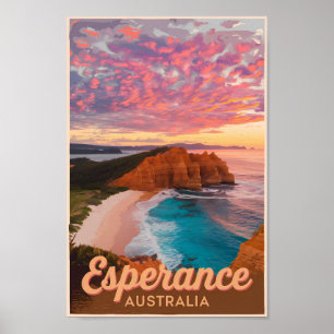 Esperance Australië Illustratie Reizen Art Retro Poster