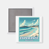 Esperance in Western Australië Retro Skyline Magneet (Voorkant / Achterkant)