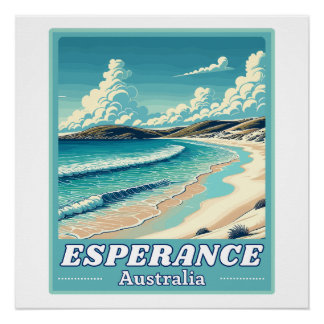 Esperance in Western Australië Retro Skyline Perfect Poster