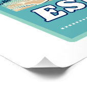 Esperance in Western Australië Retro Skyline Perfect Poster (Hoek)