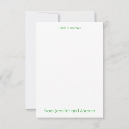 Esperanto Bedankkaart (Achterkant)
