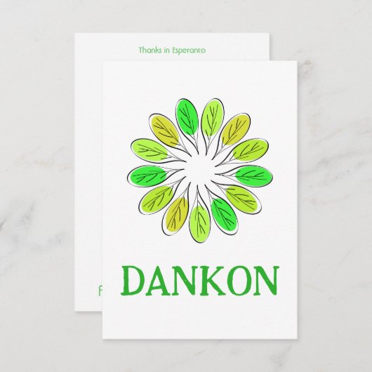 Esperanto Bedankkaart (Voorkant / Achterkant)