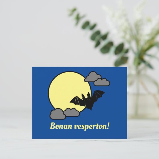 Esperanto: Bonan vesperton! Briefkaart (Staand voorkant)