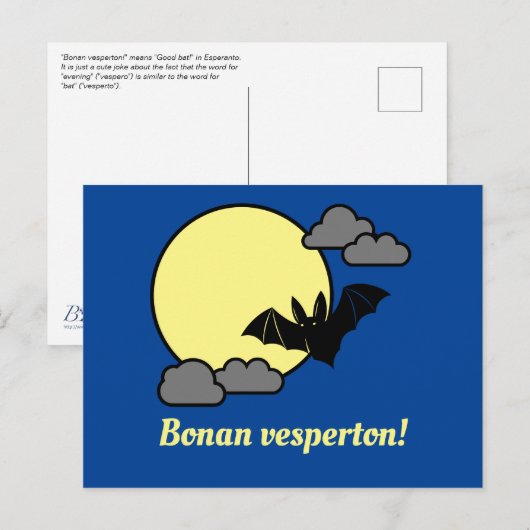 Esperanto: Bonan vesperton! Briefkaart (Voorkant / Achterkant)