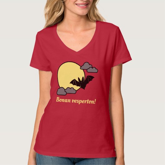 Esperanto: Bonan vesperton! T-shirt (Voorkant)