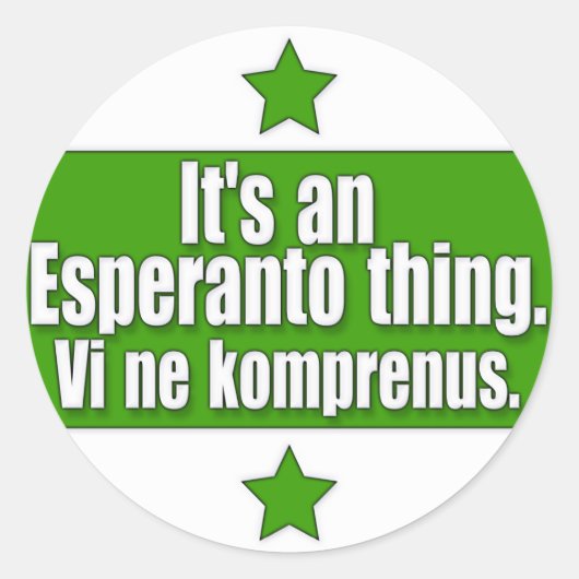 Esperanto-ding Ronde Sticker (Voorkant)