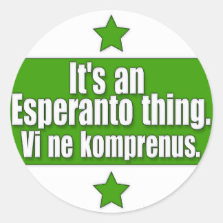 Esperanto-ding Ronde Sticker