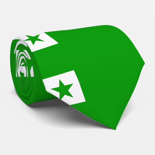Esperanto Flag Stropdas (Opgerold)