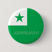 Esperanto flag+text, ronde button 5,7 cm (Voorkant)