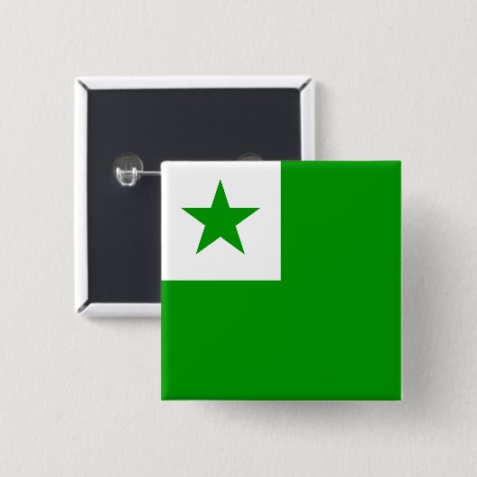 Esperanto Flag Vierkante Button 5,1 Cm (Voorkant /achterkant)