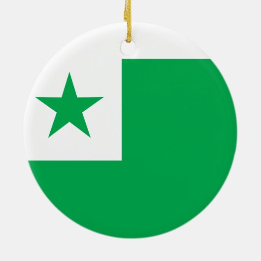 Esperanto flag + Zamenhof; Keramisch Ornament (Achterkant)