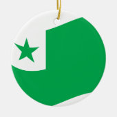 Esperanto flag + Zamenhof; Keramisch Ornament (Voorkant)