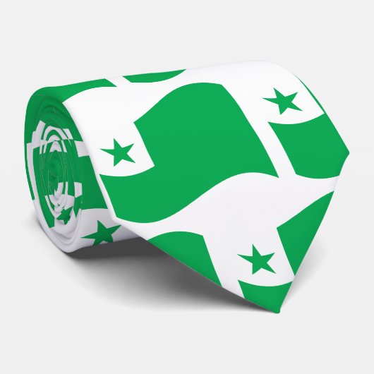Esperanto-golvende vlag, stropdas (Opgerold)
