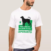 Esperanto / "Hundo estas plej bona amiko de homo" T-shirt (Voorkant)
