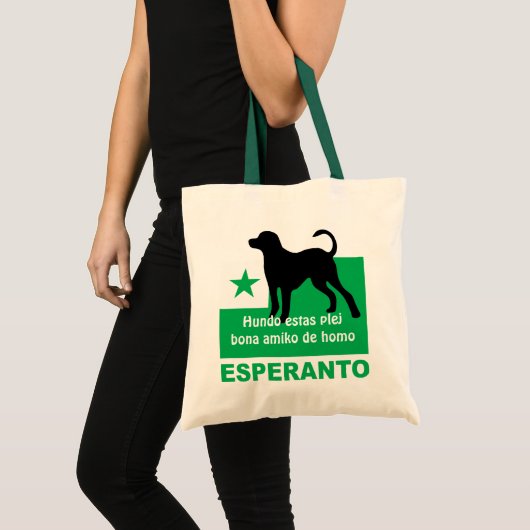 Esperanto / "Hundo estas plej bona amiko de homo" Tote Bag (Voorkant (product))
