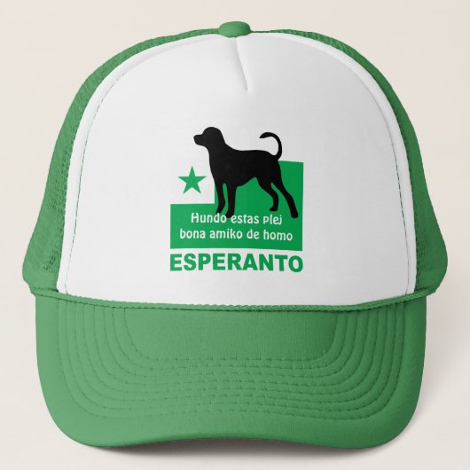 Esperanto / "Hundo estas plej bona amiko de homo" Trucker Pet (Voorkant)