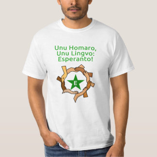 Esperanto mãos fundo incolor t-shirt