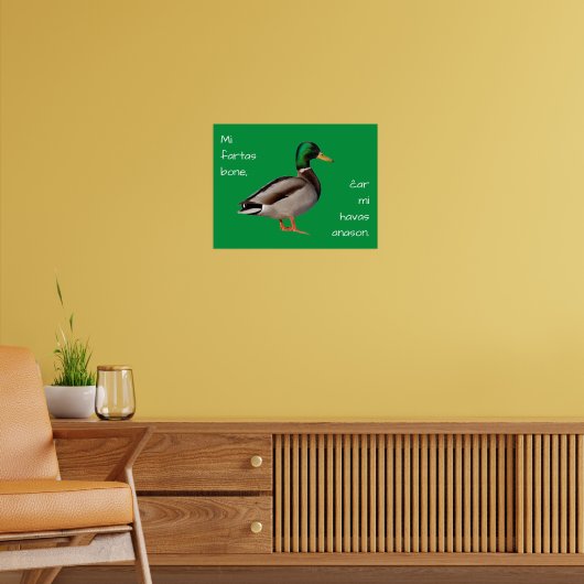 Esperanto: Mi fartas bone, ĉar mi havas anason. Poster (Woonkamer 2)